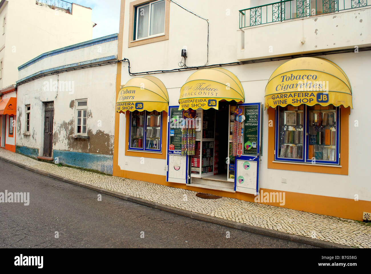 A tobacco shop in Carvoeiro Portugal Stock Photo Alamy