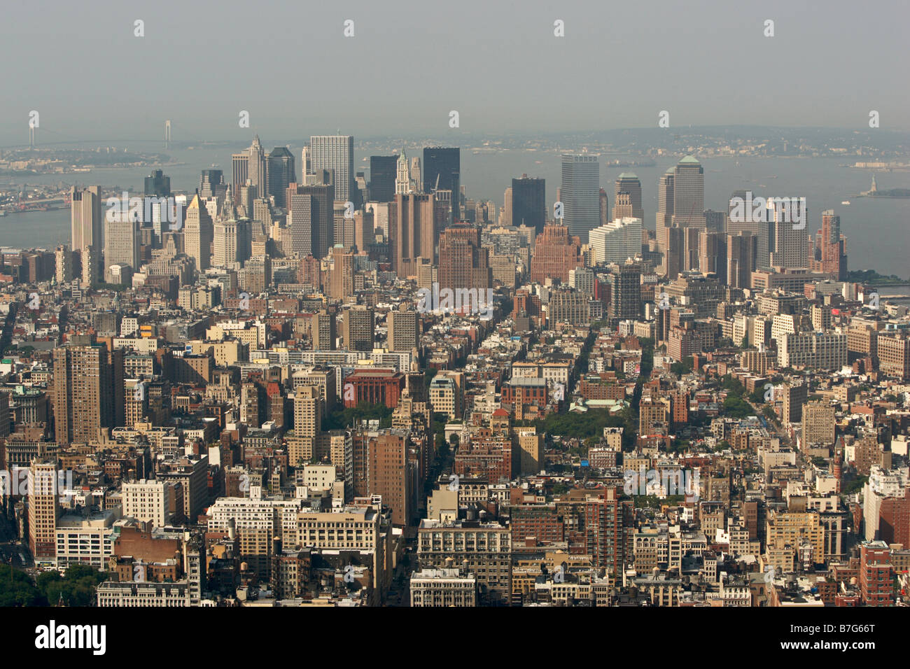 Manhattan downtown skyline Stock Photo - Alamy