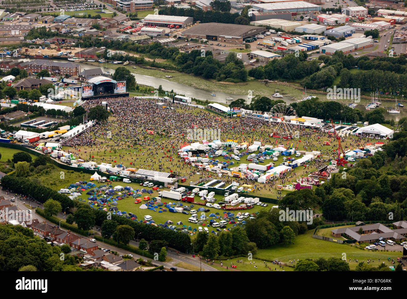 Aerial view of The Isle of Wight Festival Stock Photo Alamy