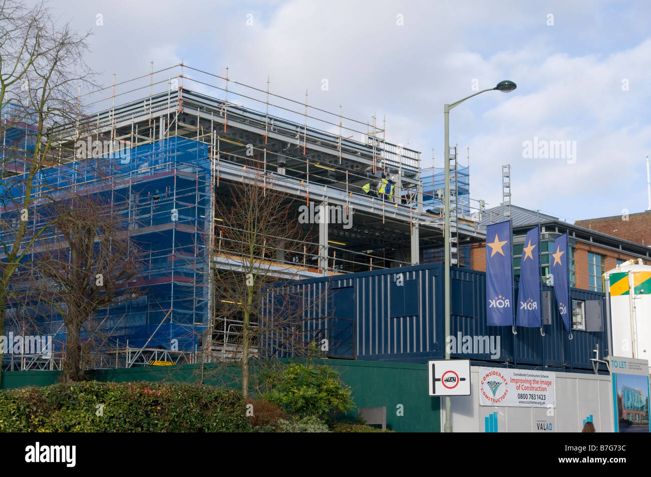 New Office Construction Building Site uk Stock Photo - Alamy
