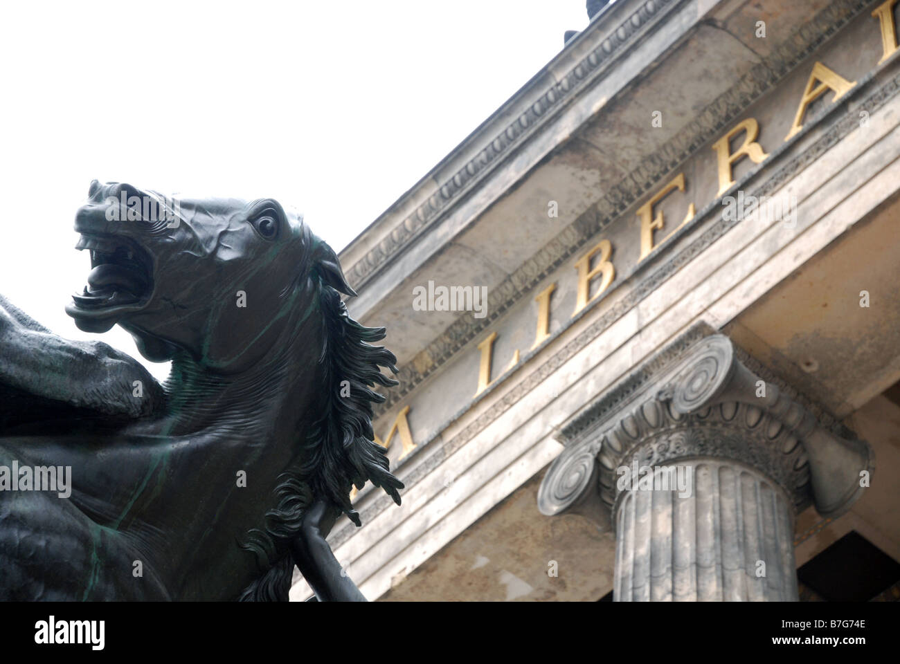Detail of bronze statue outside Altes Museum Stock Photo