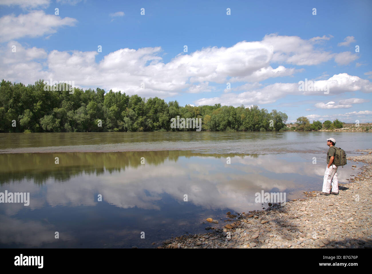 Ebro river in Rioja region Stock Photo