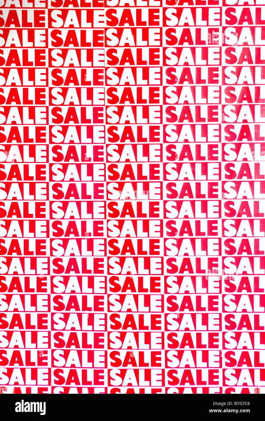 Red and White Sale Sign Retail Sales Signs Stock Photo Alamy