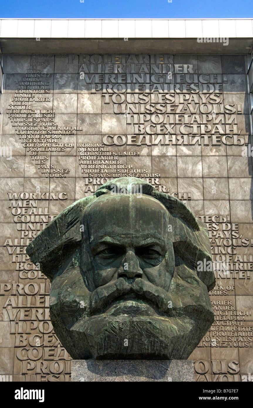 Monument to Karl Marx, Chemnitz, former Karl Marx Stadt, Saxony, Germany Stock Photo
