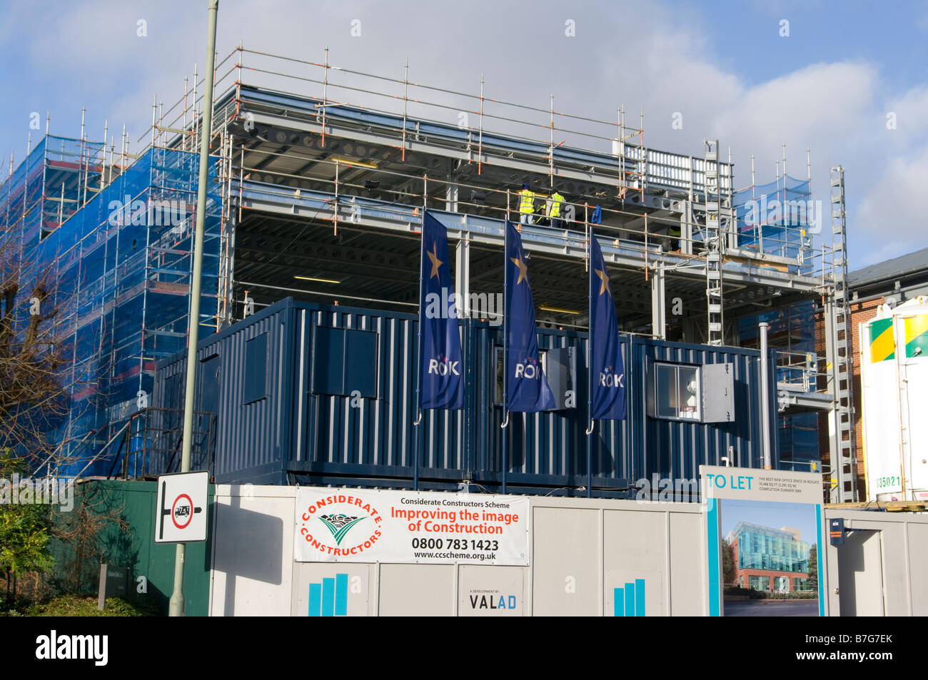 New Office Construction Building Site uk Stock Photo