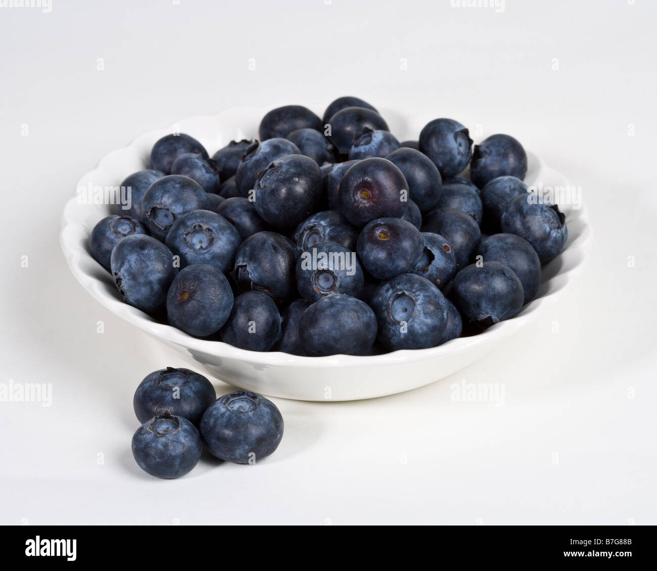 A bowl of blueberries Stock Photo