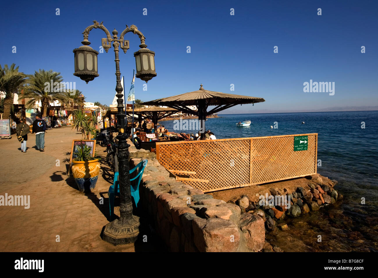Tourists in a sidewalk cafe, Dahab, Egypt Stock Photo Alamy