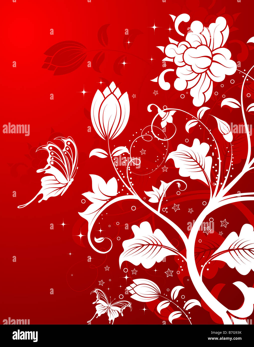 Floral Background with Butterfly Stock Photo - Alamy