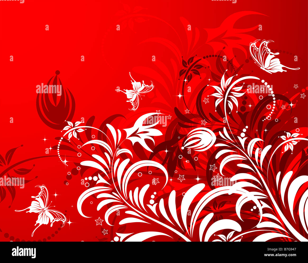 Floral Background with Butterfly Stock Photo - Alamy