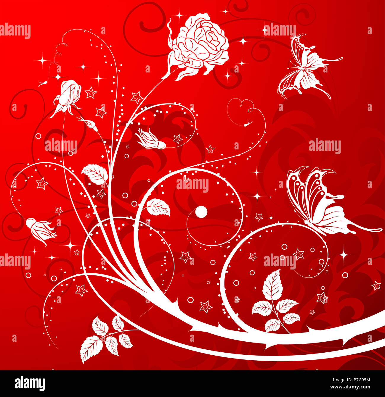 Floral Background with Butterfly Stock Photo - Alamy