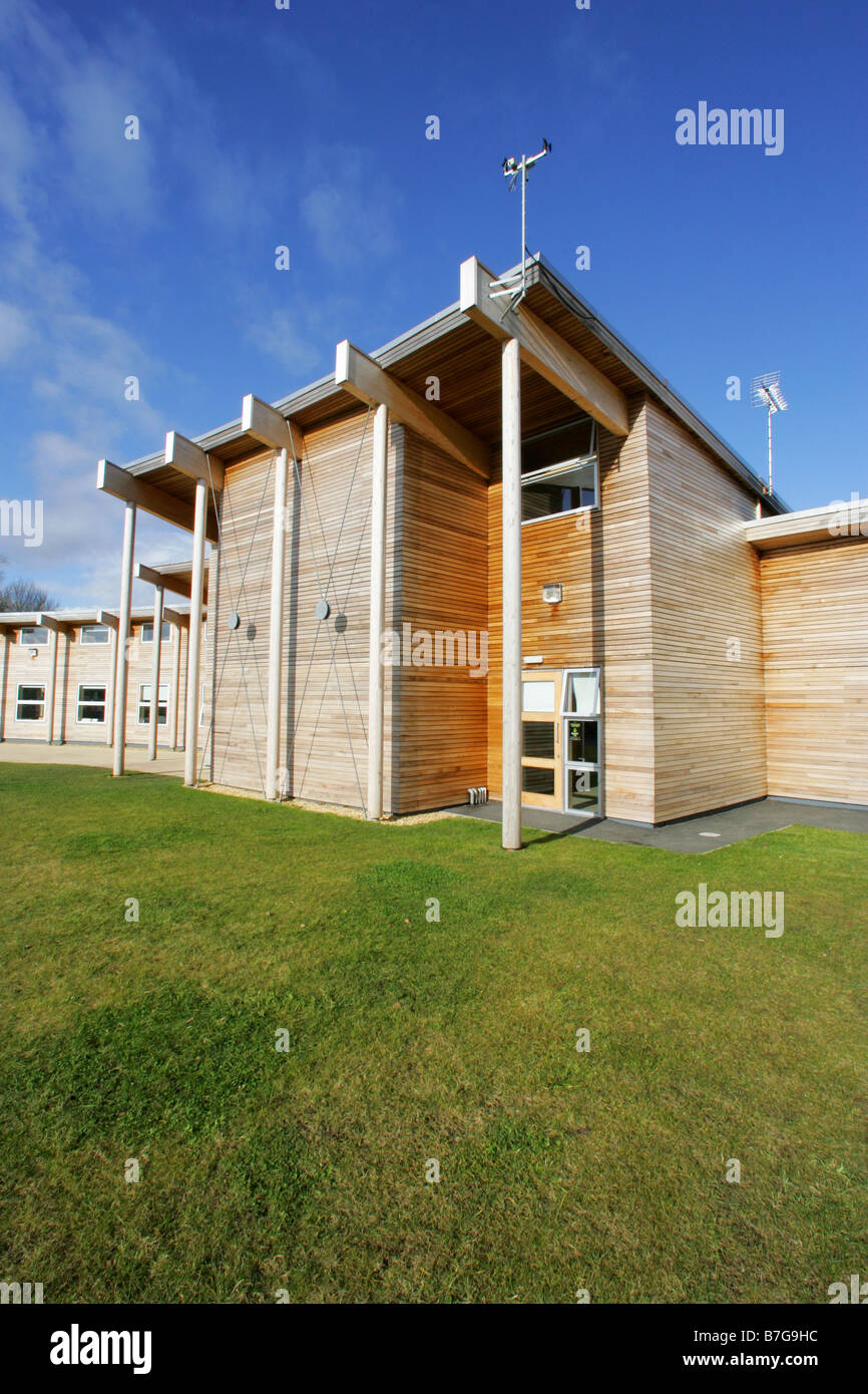 Kingsmead School in Northwich Cheshire. Built with sustainable timber cladding Stock Photo