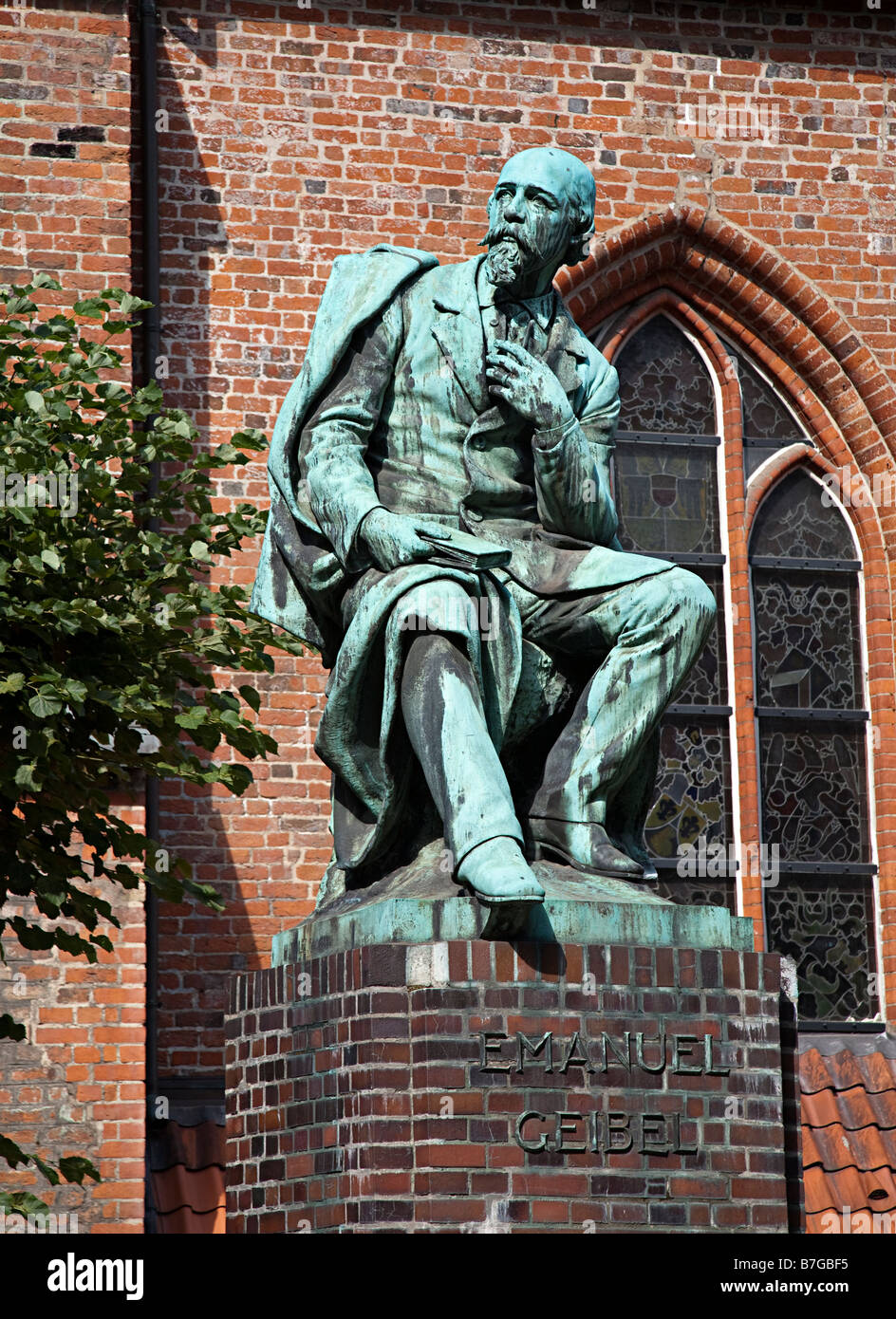 Statue of Emanuel Geibel Lubeck Germany Stock Photo