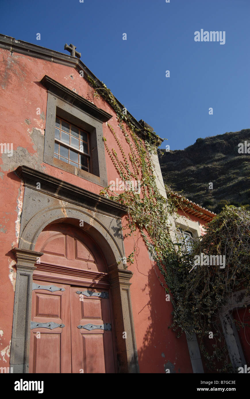 Facade of a classical church in Madeira , Portugal Stock Photo