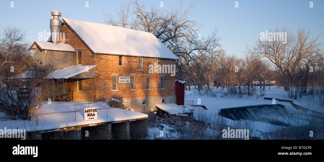 historic Lidtke Mill above the Upper Iowa River, Lime Springs, Iowa