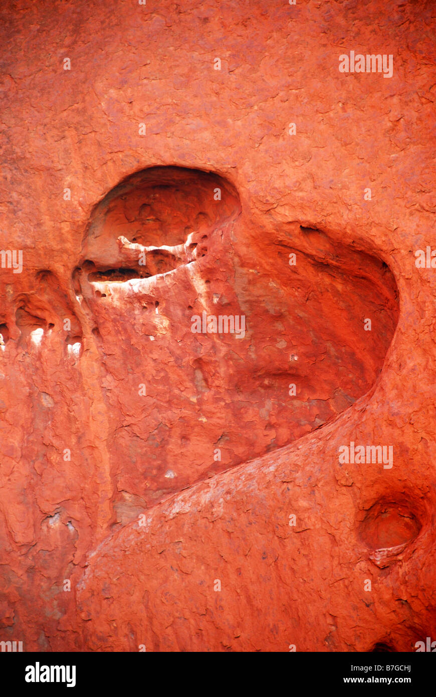 Heart shaped rock formation on Ayers Rock Uluru, Northern Territory, Australia Stock Photo