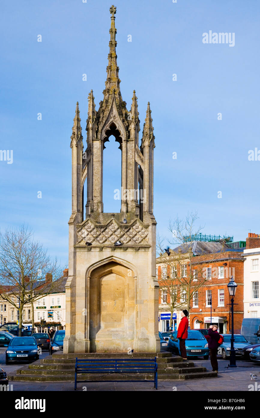 The 19 th century Market Cross in the typical English market town of ...