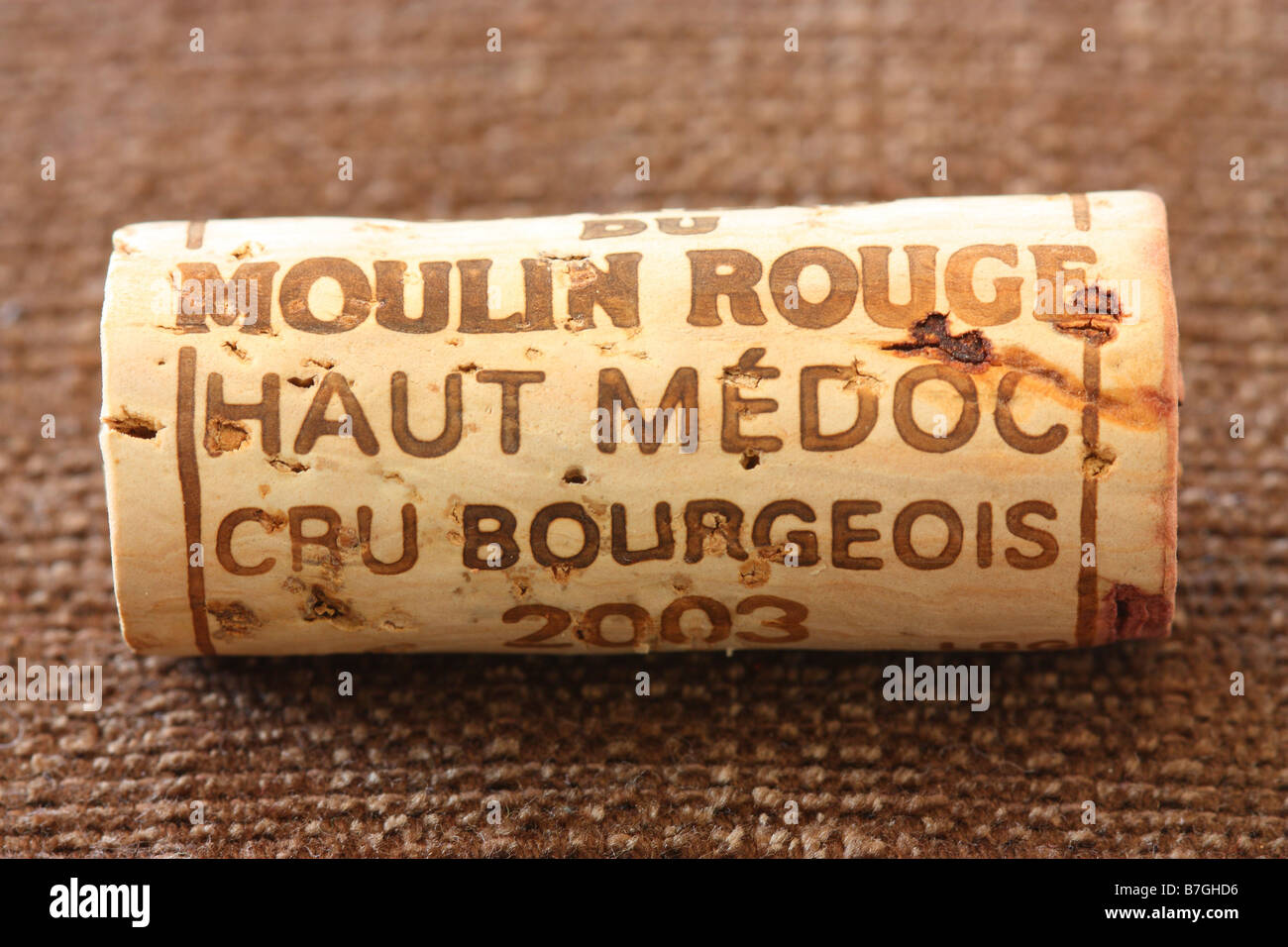 Haut Medoc 2003 wine cork stopper Stock Photo