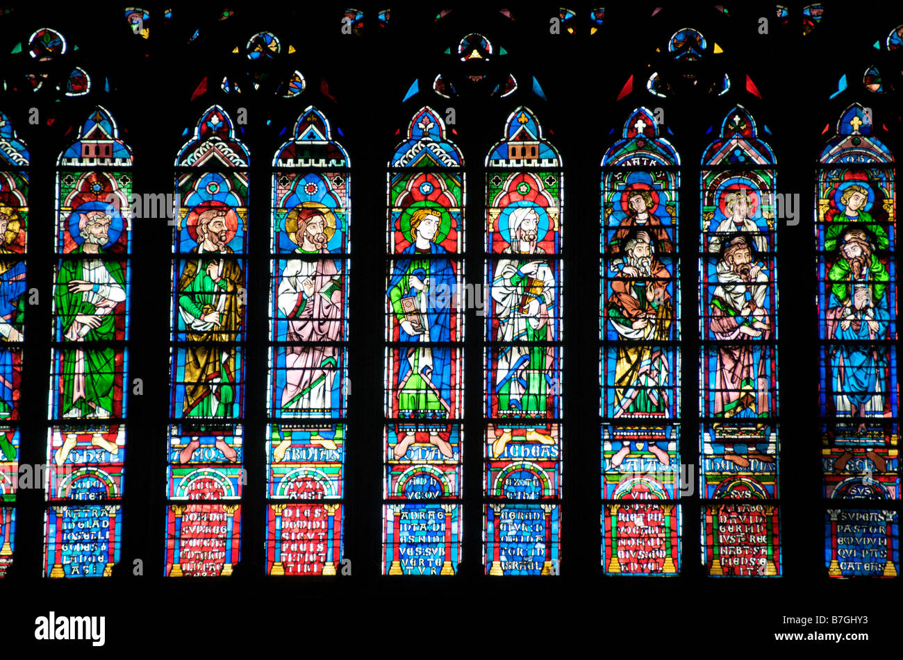 Notre dame paris stained glass window hires stock photography and