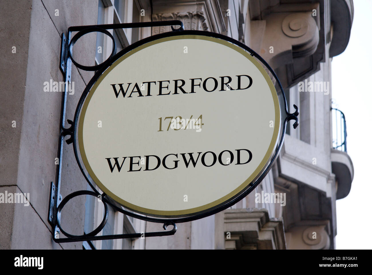 A Waterford Wedgewood sign above a shop on Piccadilly, London. Jan 2009