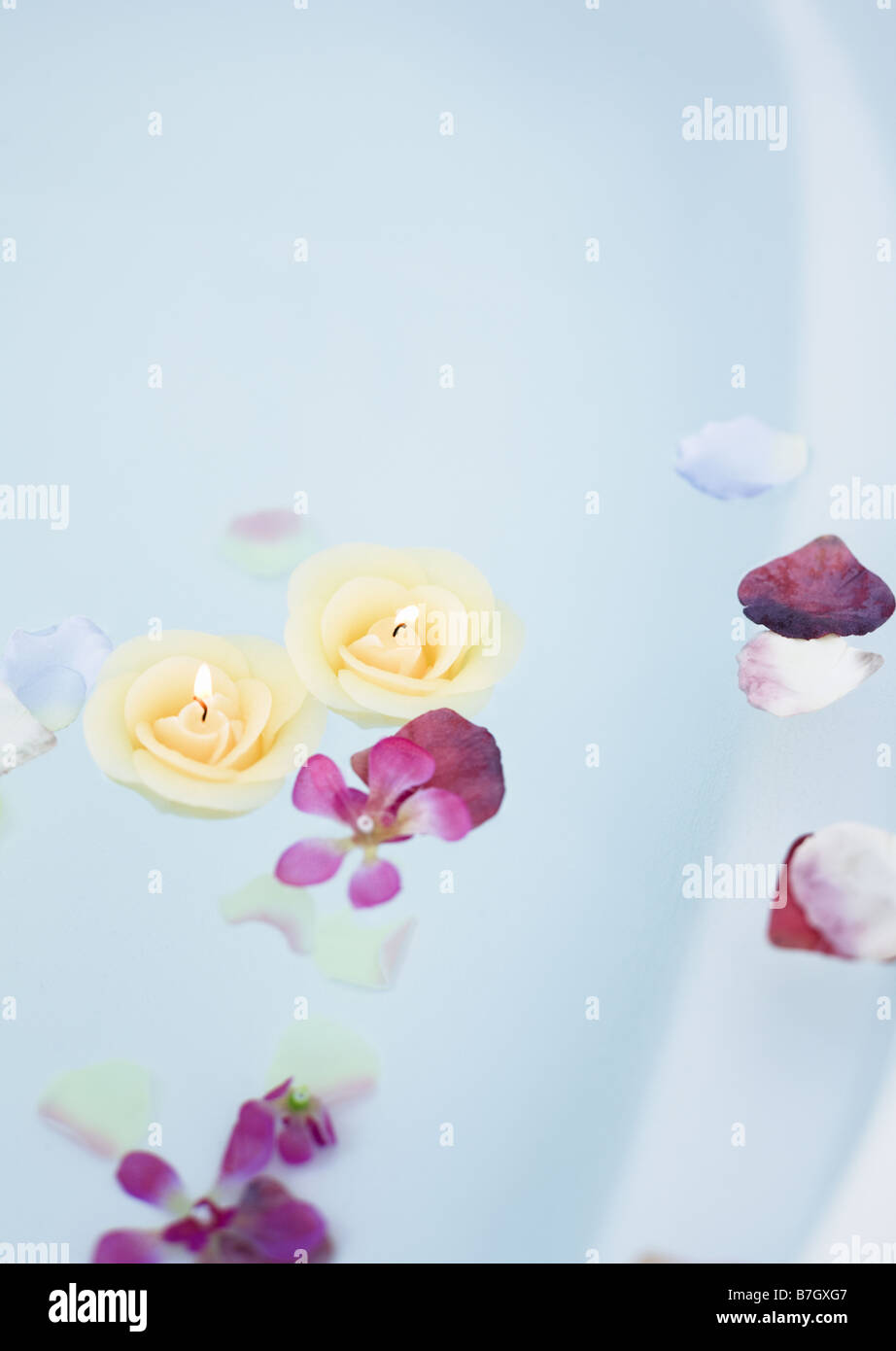 Candle Floating in Bathtub Stock Photo Alamy