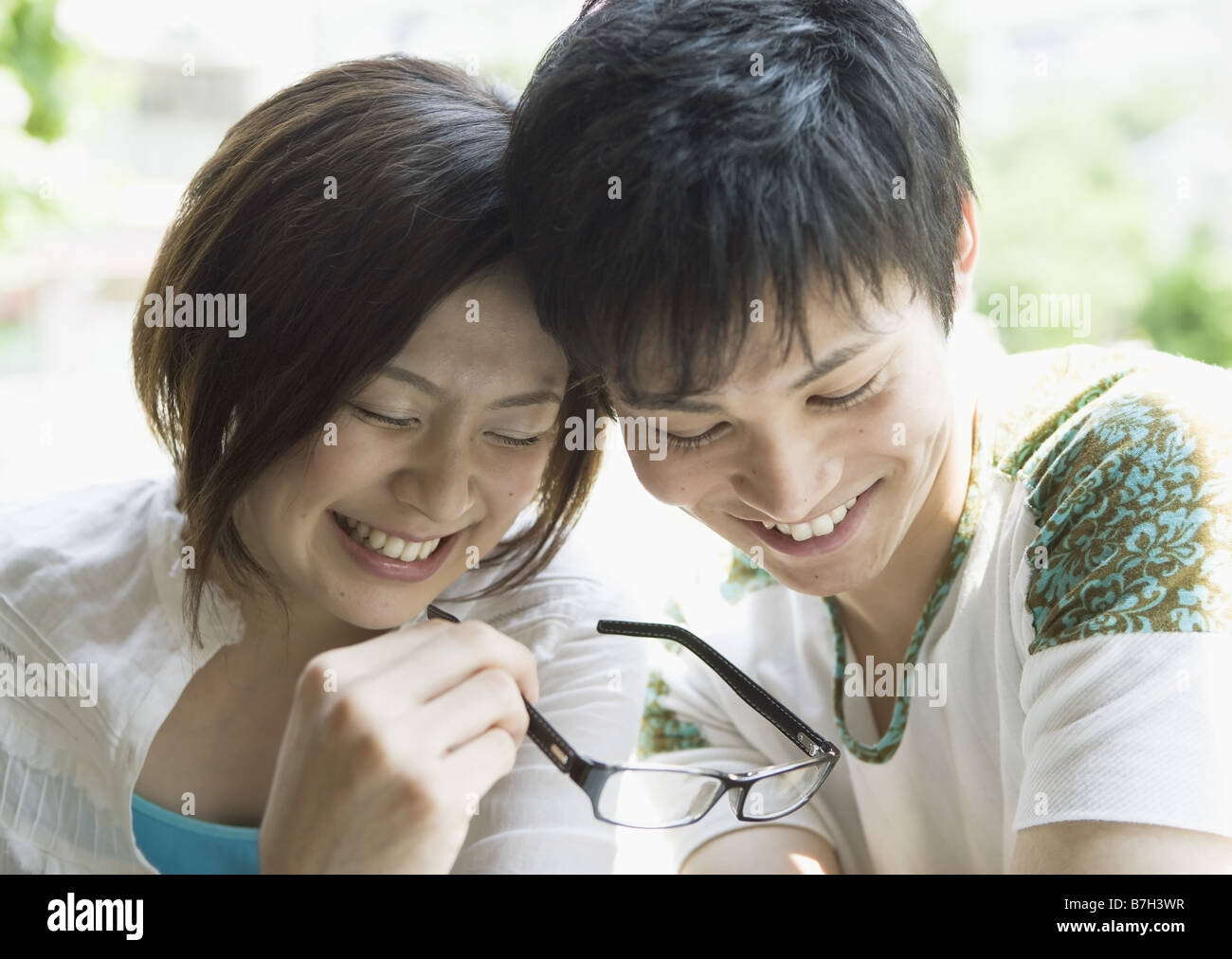 Two people having a good time Stock Photo