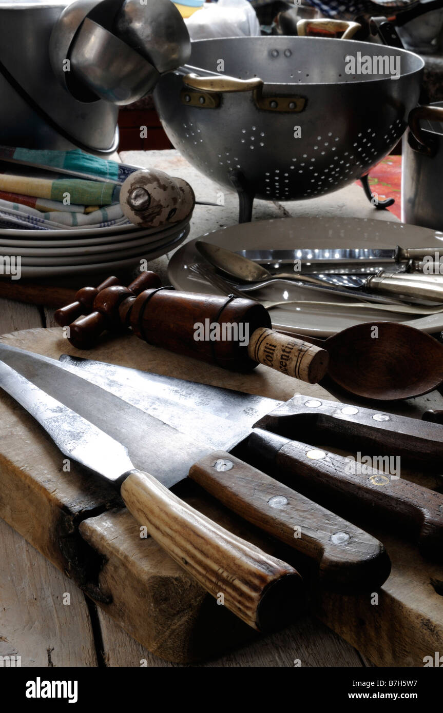 A selection of antique Italian cooking utensils Stock Photo - Alamy