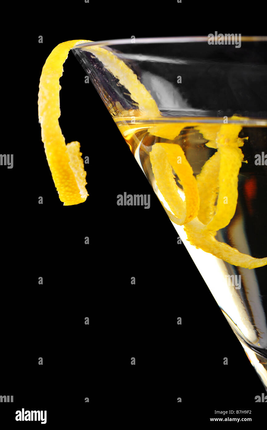 Dry martini with lemon garnish Stock Photo Alamy