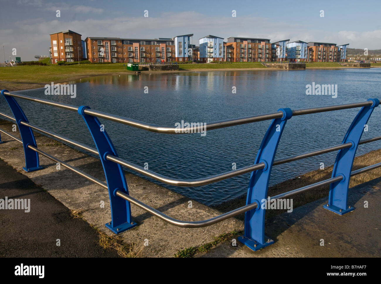 New Apartment Block in Llanelli Docklands area Carmarthenshire South Wales Stock Photo