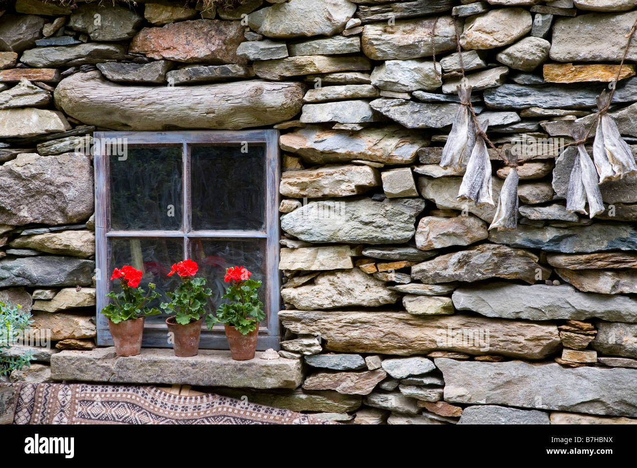 Traditional Shetland Croft House Stock Photo
