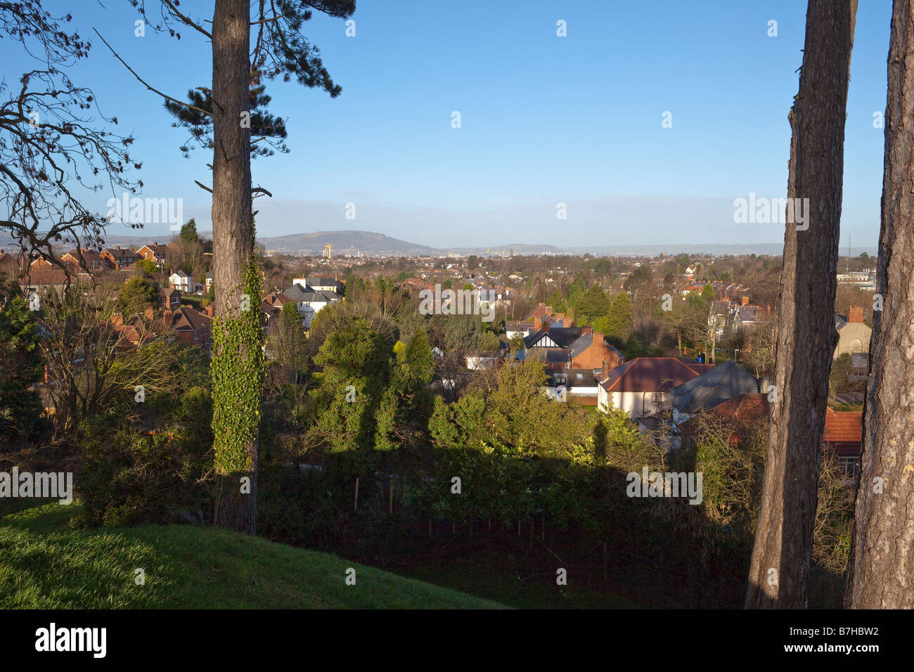 View of Belfast, Ireland, from Shandon Park mound Stock Photo