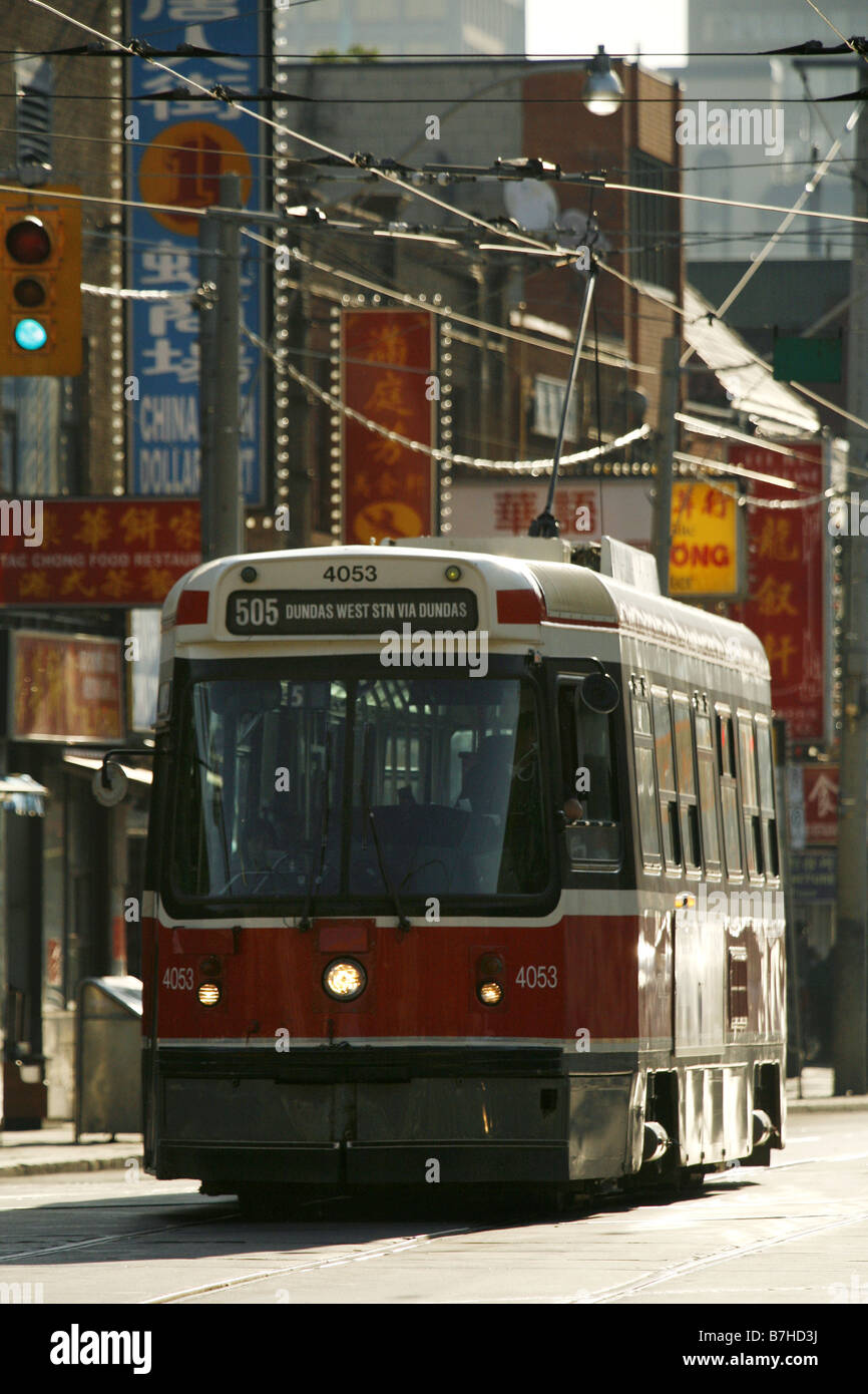Streetcar, Chinatown, Toronto, Ontario, Canada Stock Photo