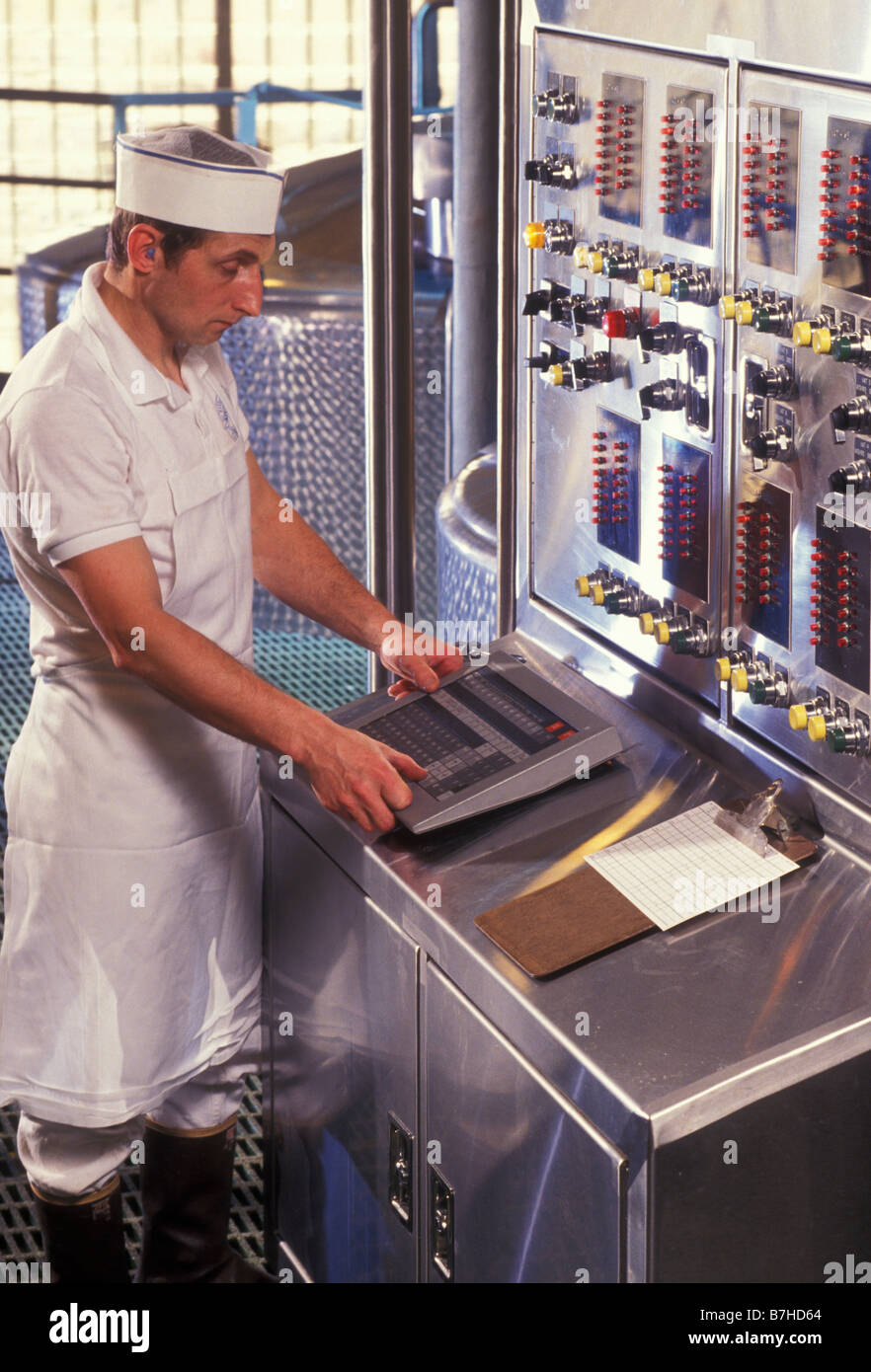 Food processing worker Cheese Factory Oregon USA Stock Photo Alamy