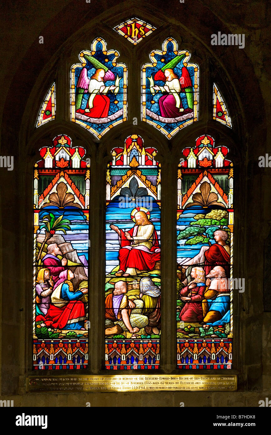Stained Glass Window In St John S Church In The Typical English Market Town Of Devizes Wiltshire England Uk Stock Photo Alamy