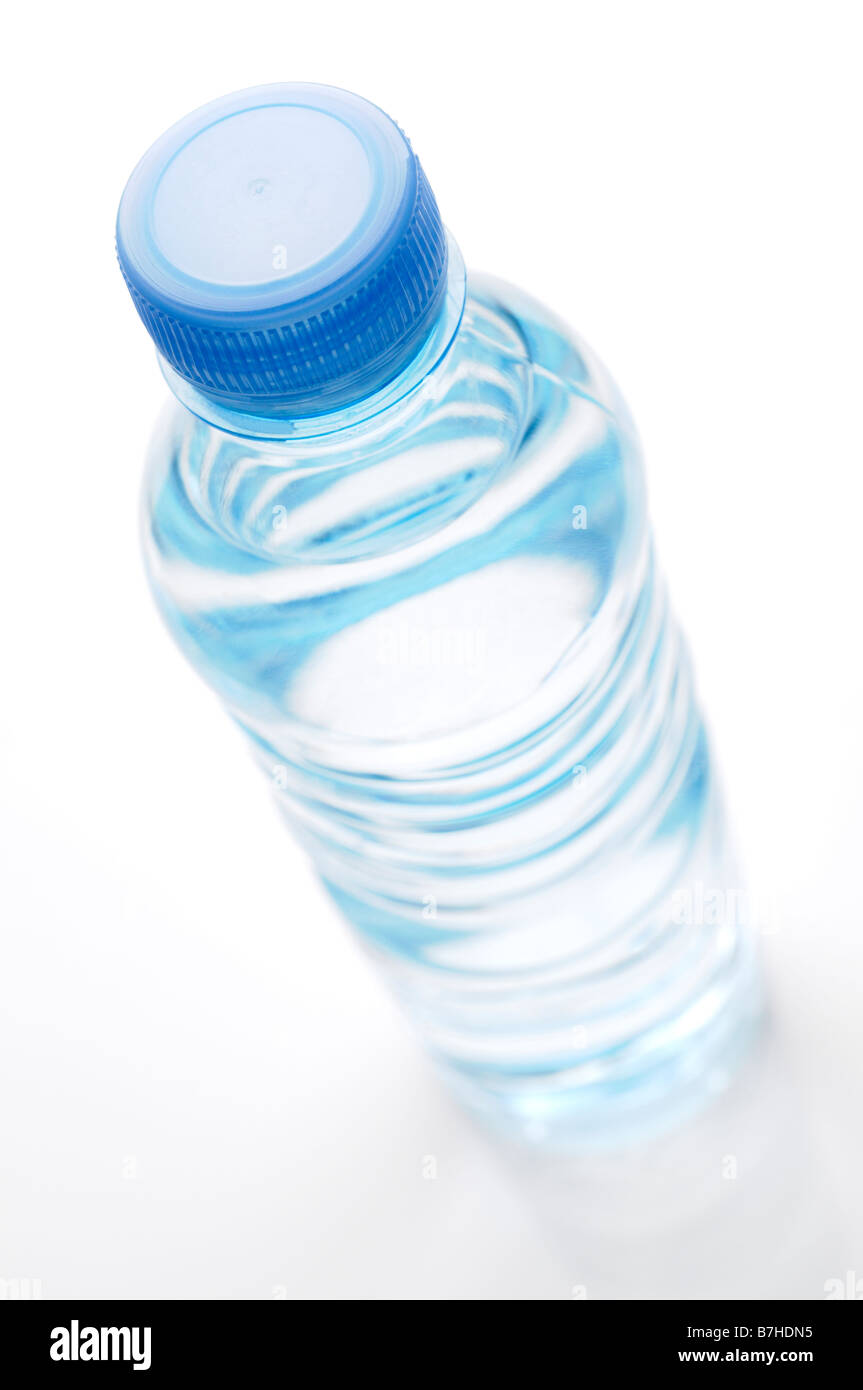Bottle of Water High Angle Stock Photo