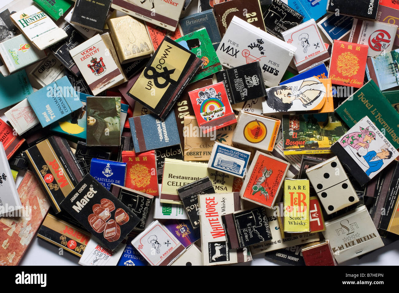 collection of match boxes Stock Photo Alamy