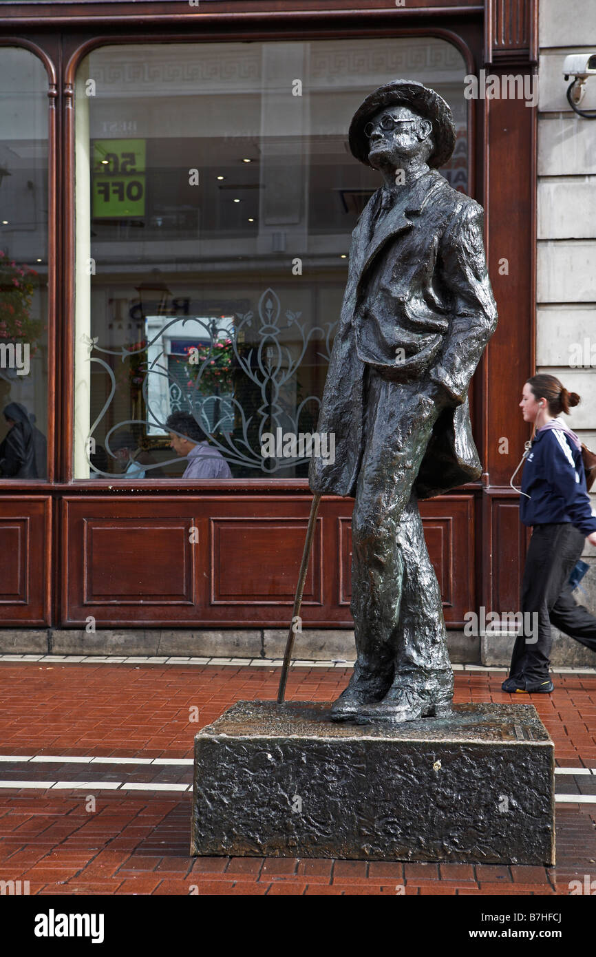 Statue of James Joyce, Dublin, County Dublin, Ireland, Eire Stock Photo