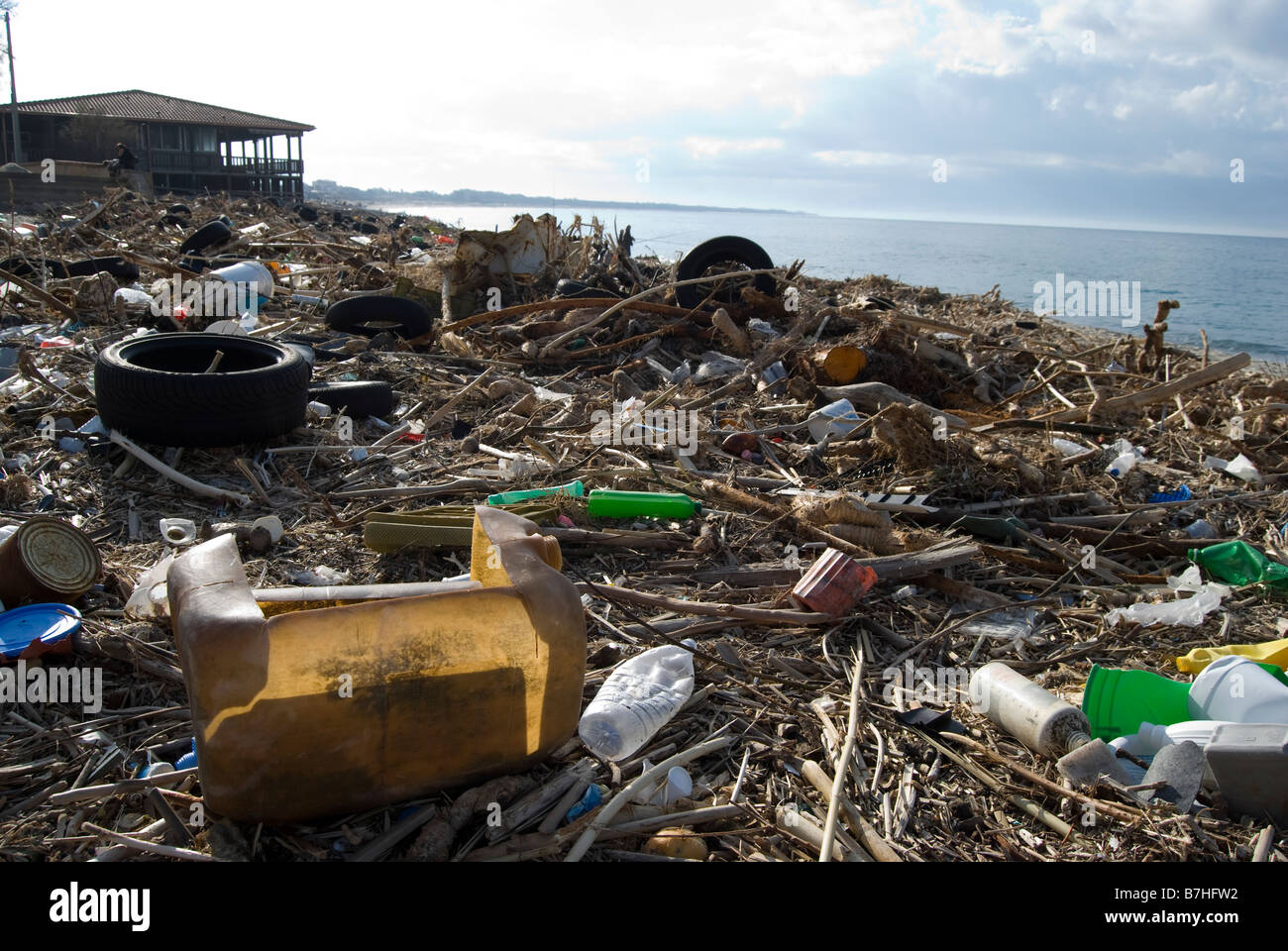 Calabria. Italy. Dirt and rubbish on a beach Stock Photo - Alamy