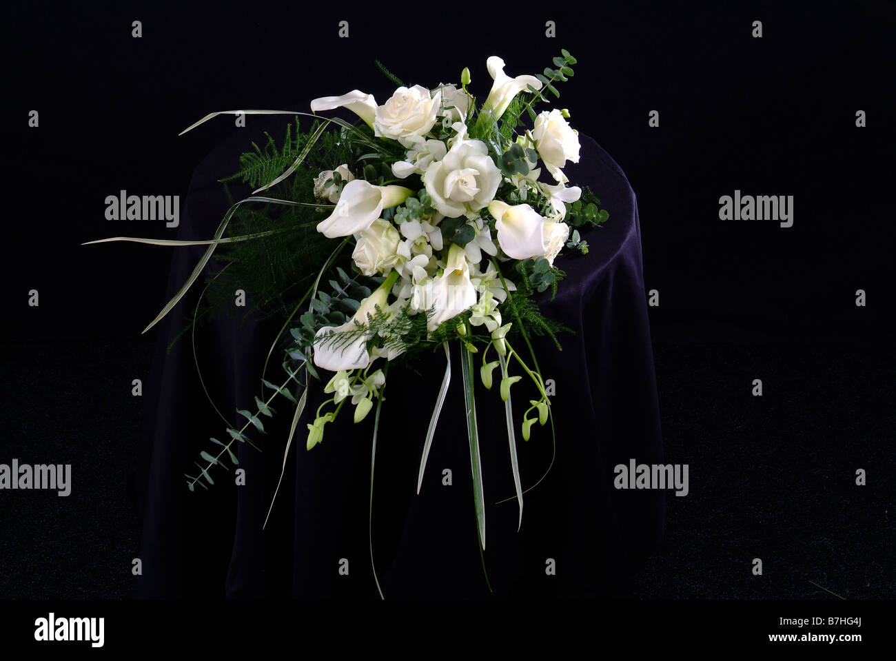 Flowers in a vase shot against a black background Stock Photo - Alamy