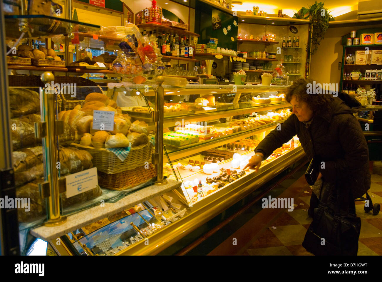 Cafe bakery interior in Venice Italy Europe Stock Photo Alamy