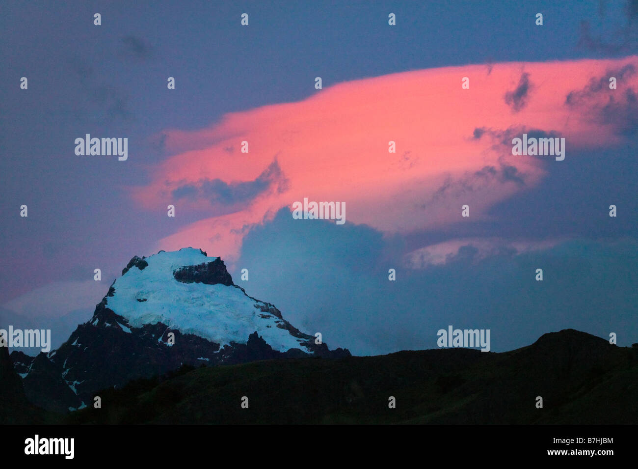 Morning view of Peak Solo Fitz Roy Los Glaciares Patagonia Argentina Stock Photo