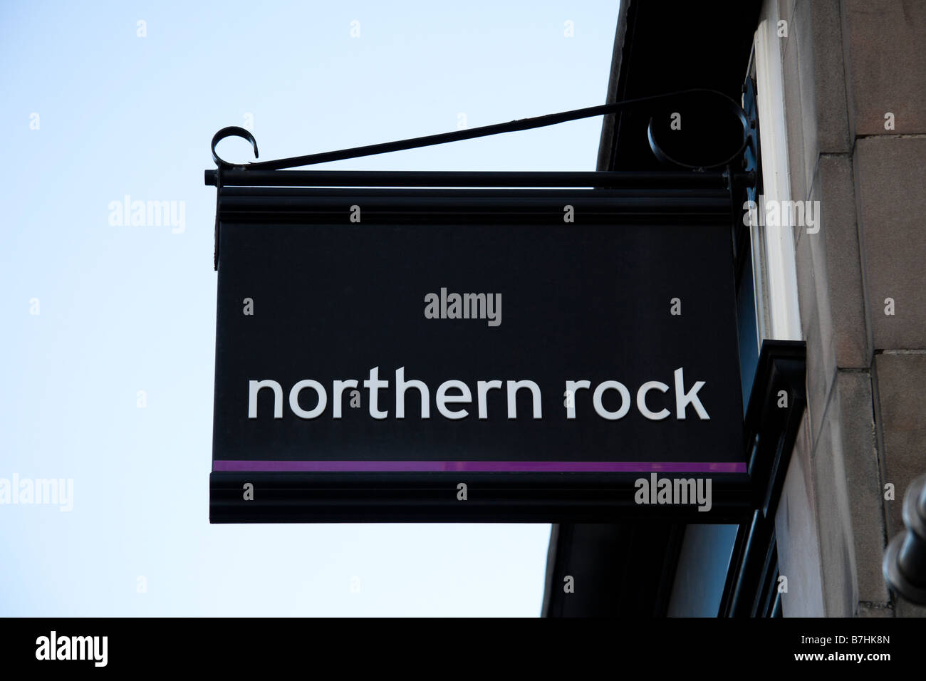 Sign for Northern Rock Bank, Edinburgh, Scotland, UK, Europe Stock Photo