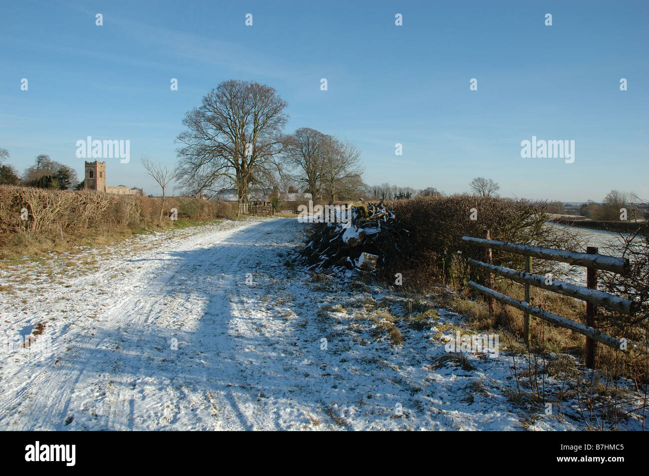 winter scene, Ayston, Rutland, England, Uk Stock Photo