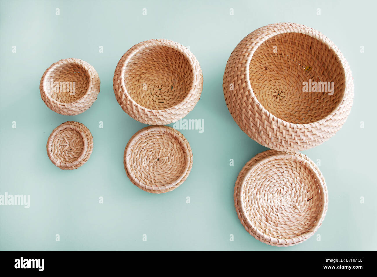 Kitchen straw containers on the table Stock Photo Alamy
