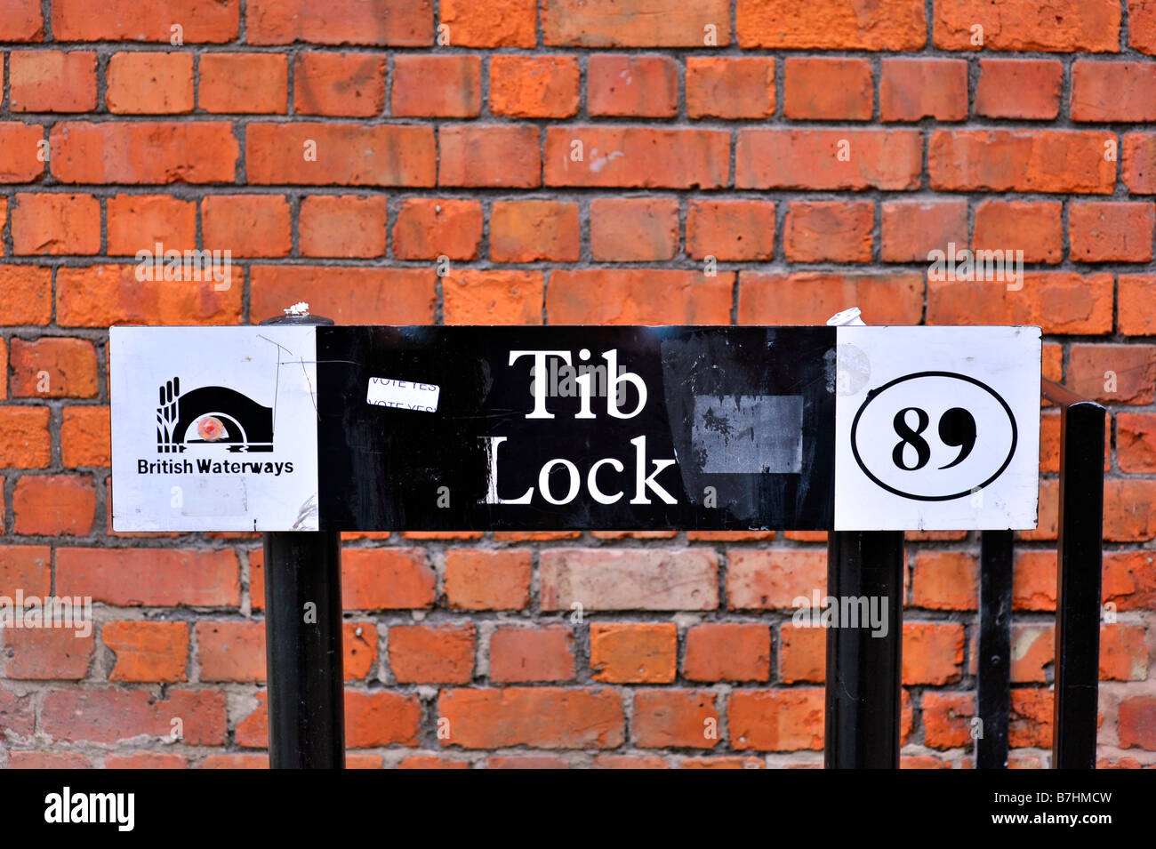 Tib Lock sign Manchester ship canal Stock Photo
