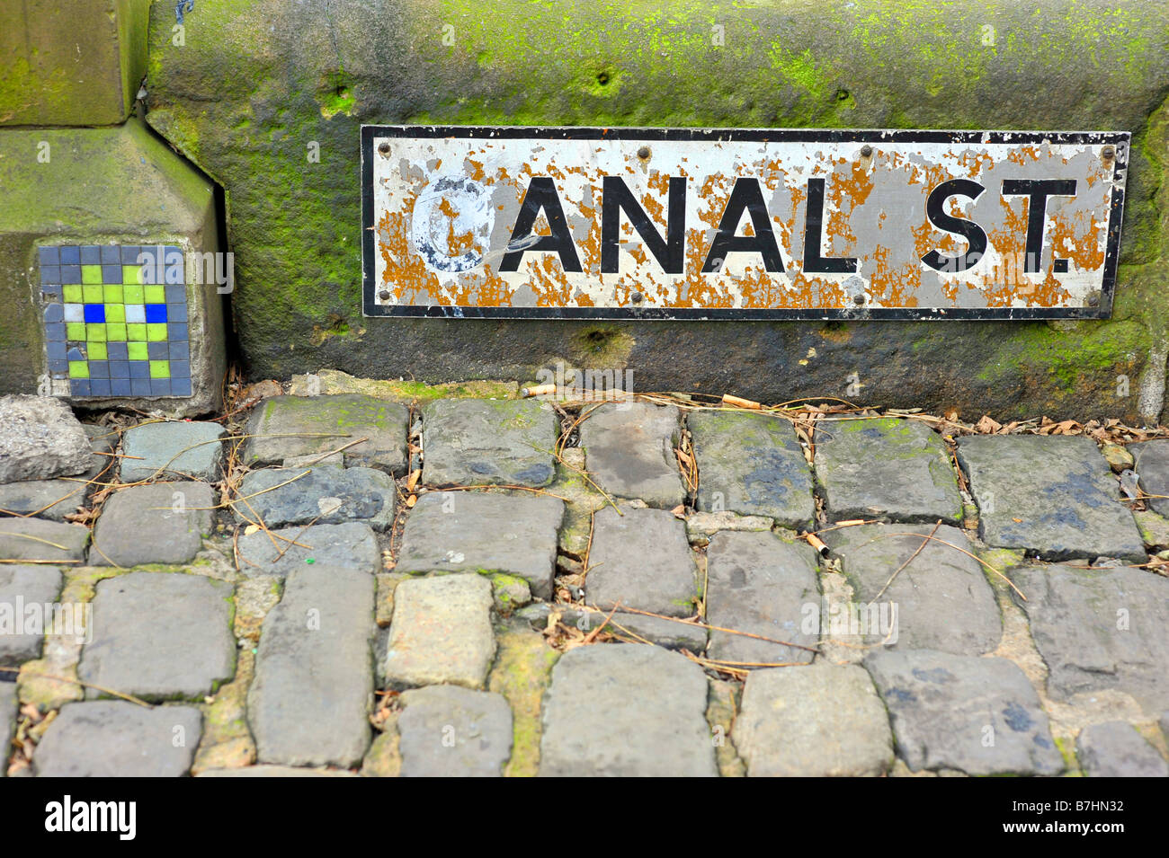 canal street sign manchester uk Stock Photo