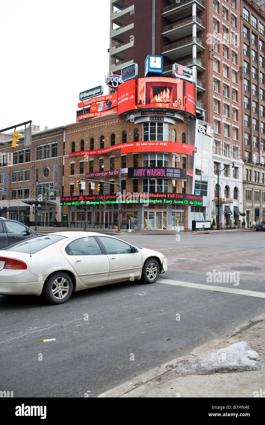 Corner of Broad St and High St in downtown Columbus Ohio Stock Photo