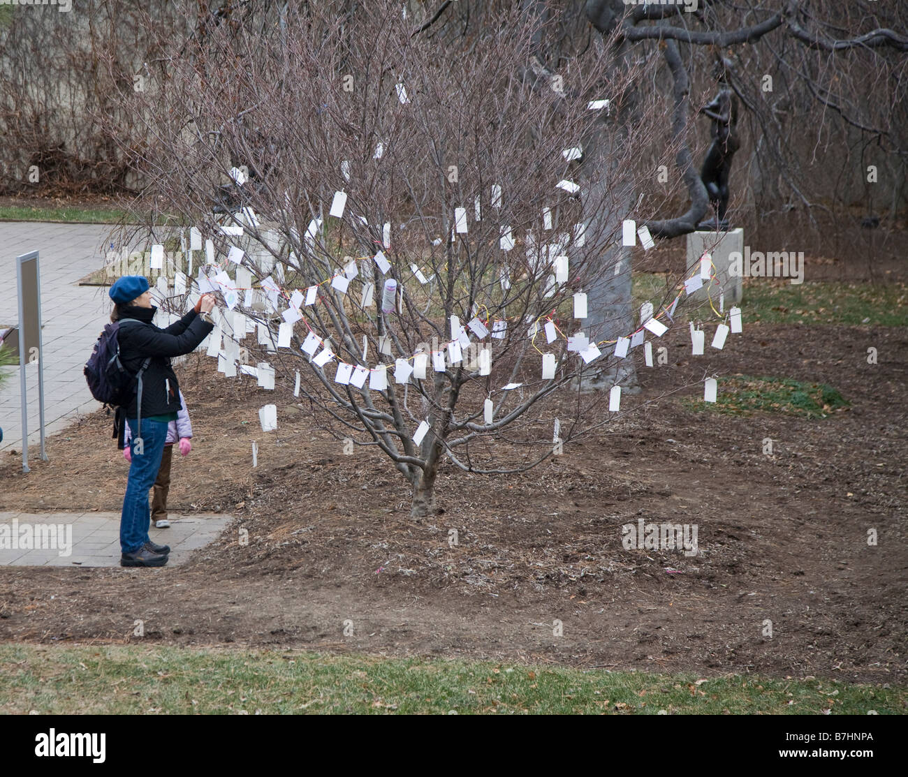 Wishes for the future left by people visiting Washington for the presidential inauguration of Barack Obama Stock Photo