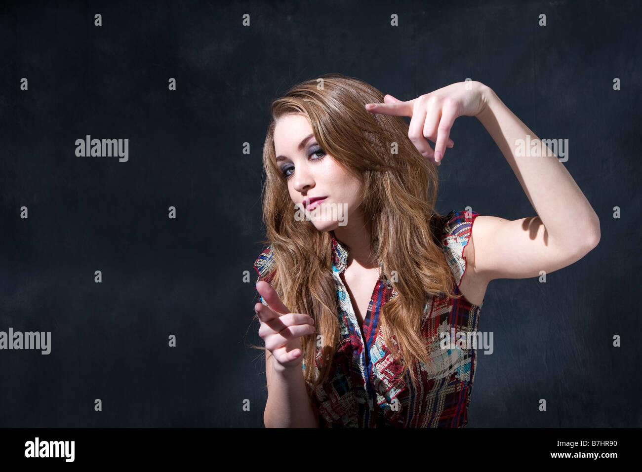 Cool Rocker Country Girl With Long Dirty Blond Hair And An