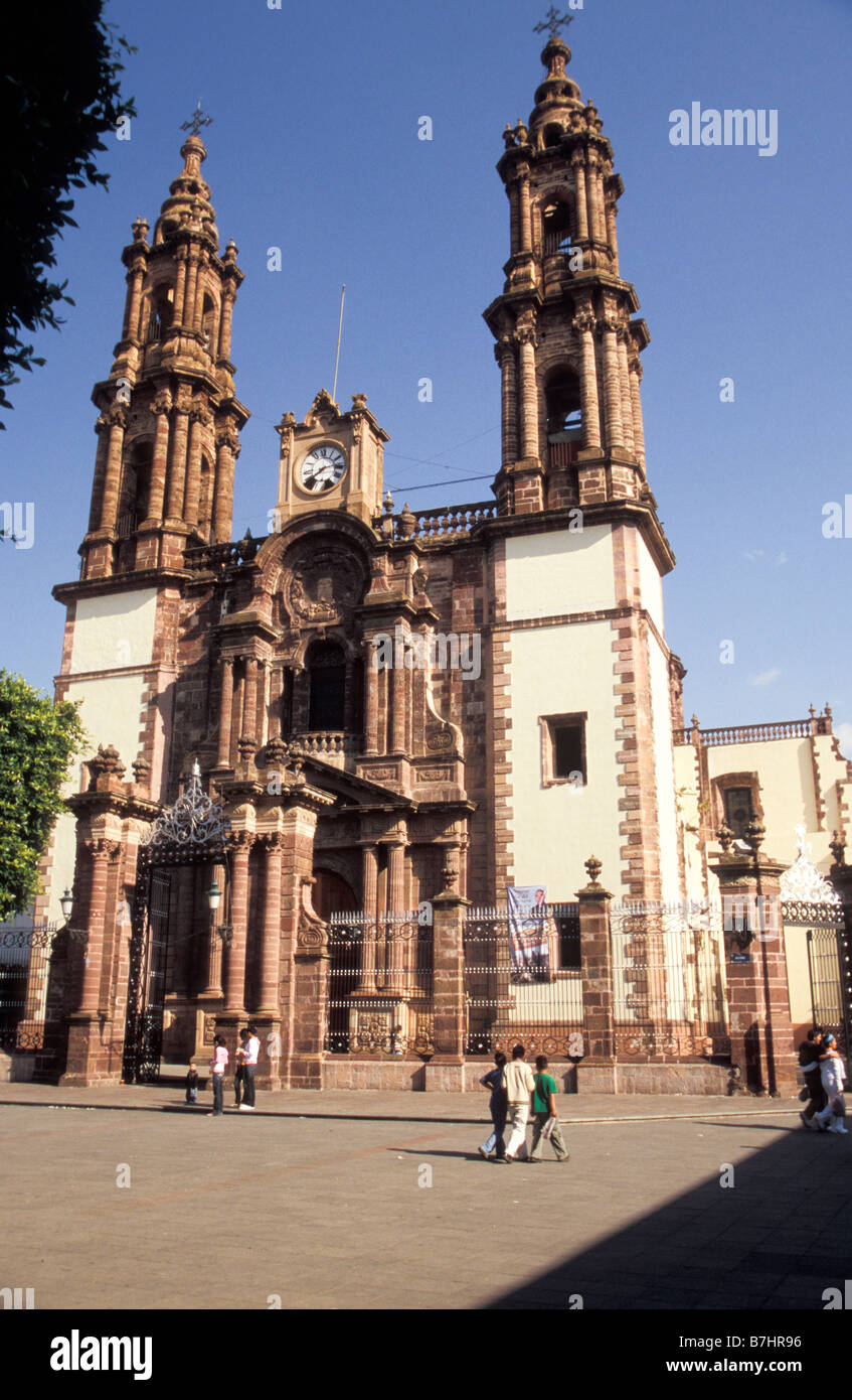 Cathedral of Zamora Michoacan Mexico Stock Photo