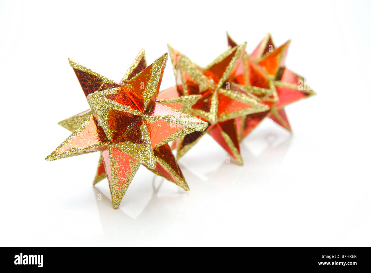 Christmas stars isolated against a white background Stock Photo - Alamy